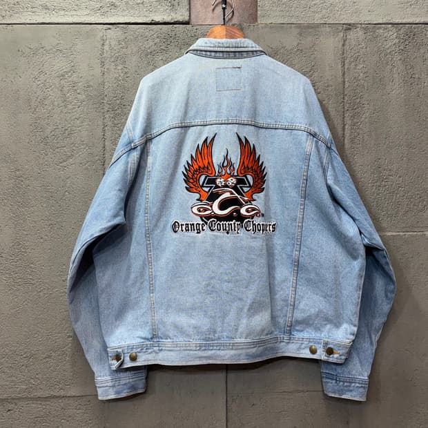 00s 오렌지 카운티 초퍼스 자수 데님 자켓 (2XL)  