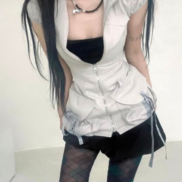 스컬프터 Cargo Zip-Up Dress Ice Gray 카고 원 피스