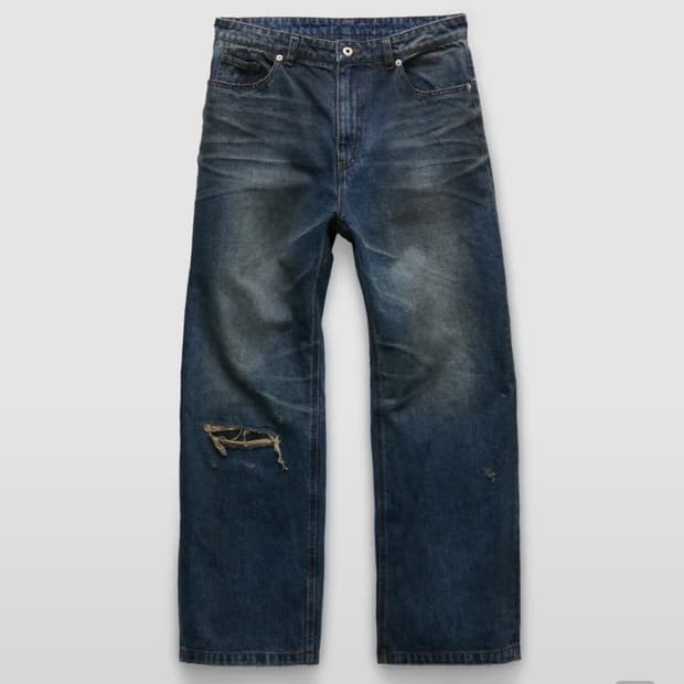 세미 플레어 엠보 더티 워시드 진스 (워시드인디고) M 사이즈