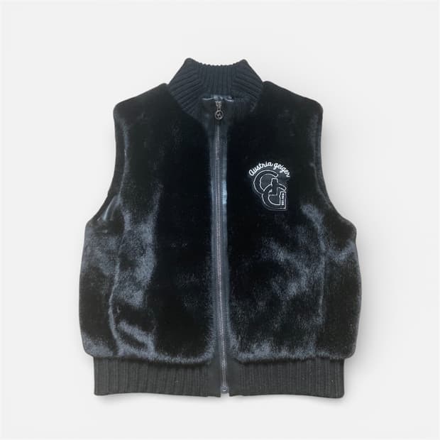 가이거 geiger 블랙 밍크 조끼