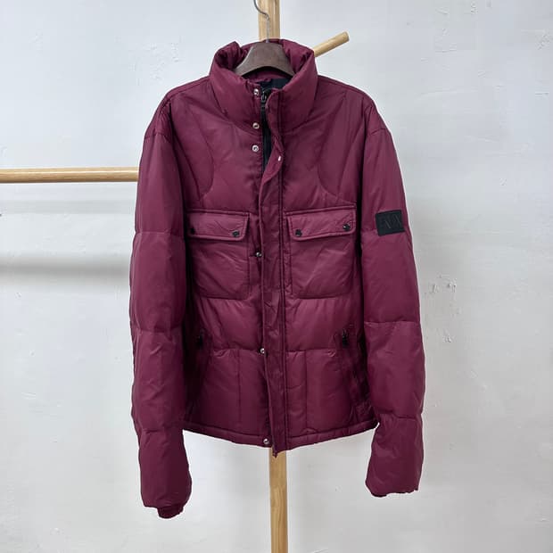 아르마니 익스체인지 버건디 다운 패딩 점퍼 M/M J12
