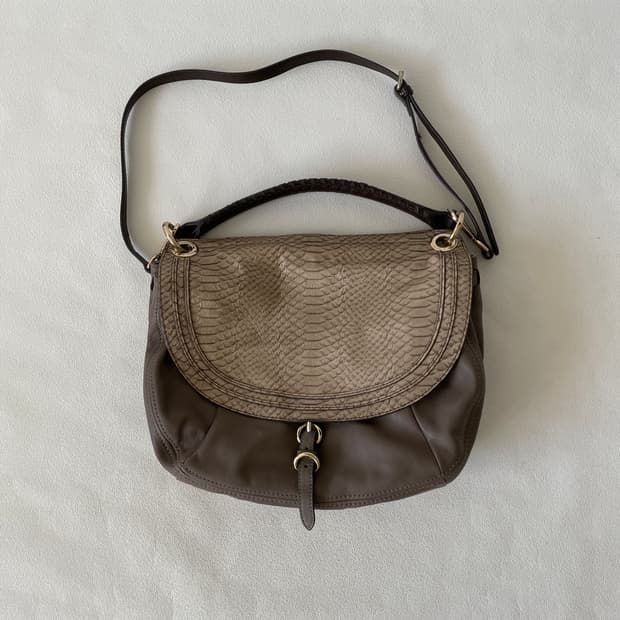 Pre owned 레더 토트 크로스백