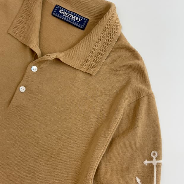 Guernsey Woollens 건지 울른스 코튼 베이지컬러 반팔 카라니