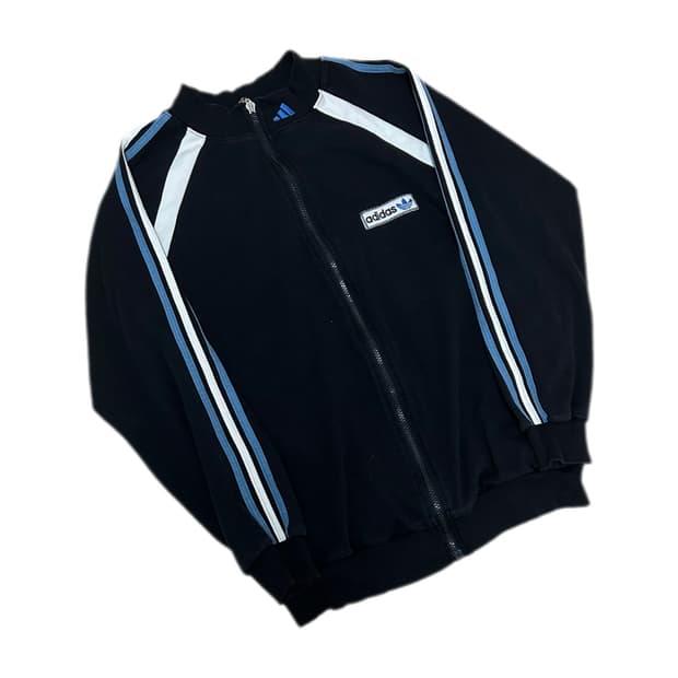 90s 아디다스 스카이블루 빅로고 스웻 풀집업 자켓