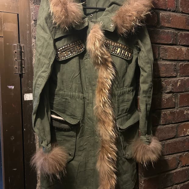 2000s JPN 리얼 라쿤퍼 디테일 야상 자켓