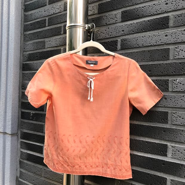 모리 자수 포인트 반팔