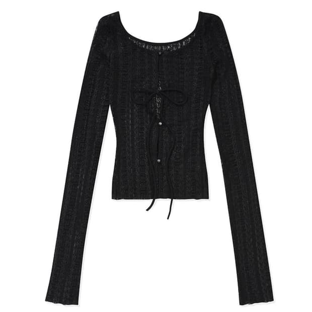 페인오어플레져 레이스 스트랩 가디건