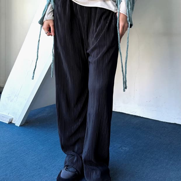 Micro pleats loose easy pants