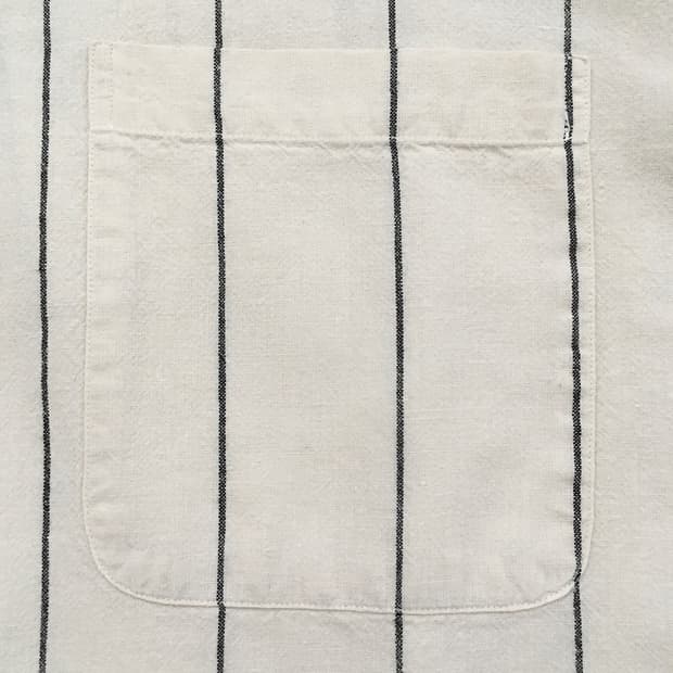 90s linen blended stripe B.U shirts