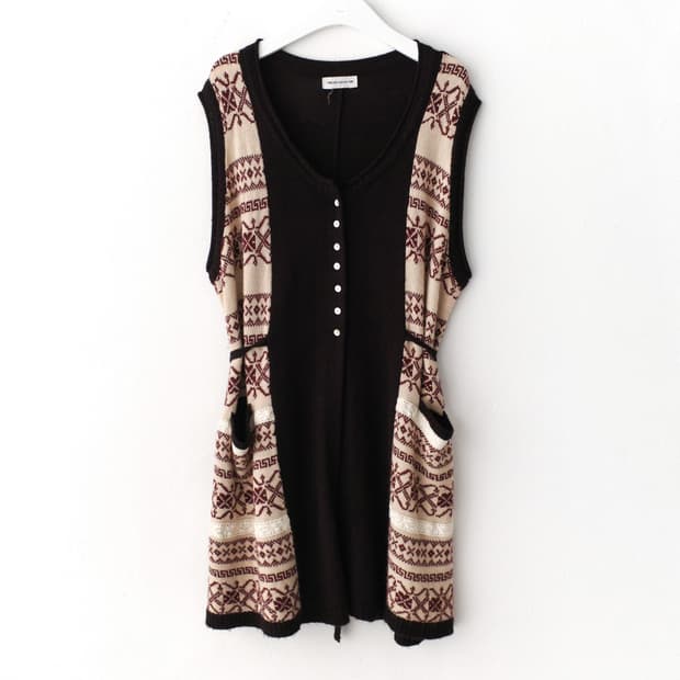 nordic sleeveless long cardigun