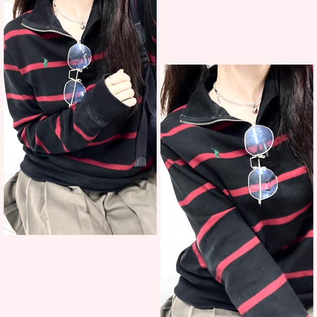 폴로 신형 그린포니 단가라 코튼 반집업