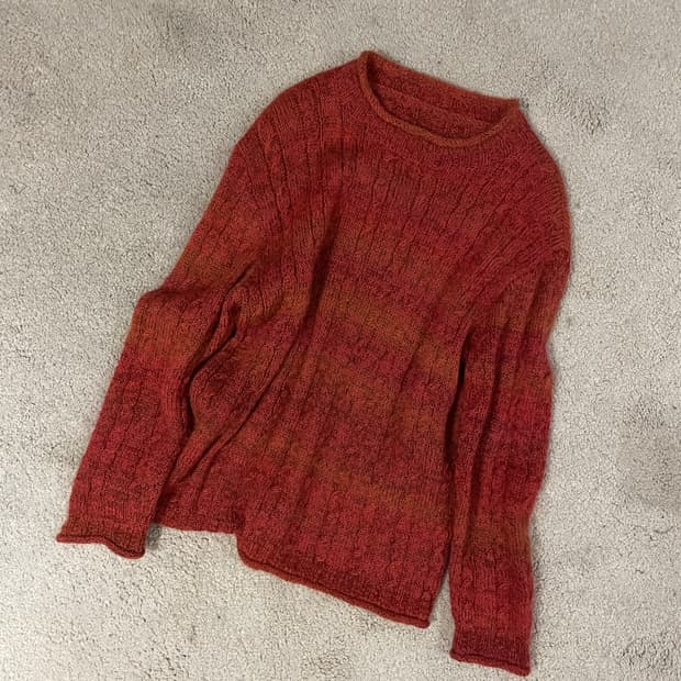 vintage rolled edge raglan knit