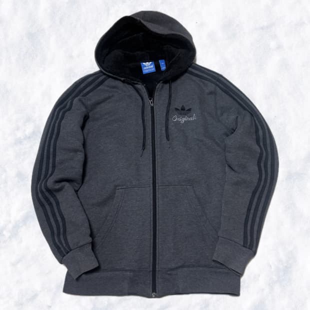 아디다스 차콜 쉐르파 후드집업