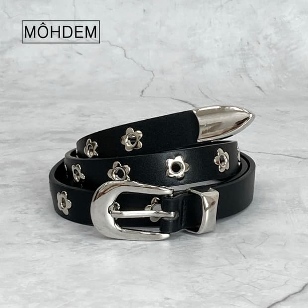 [Unisex] 플라워 펀칭 아일렛 벨트