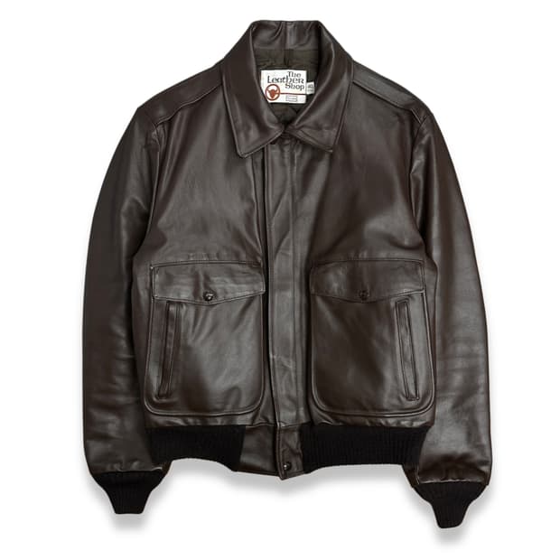 80s Sears A-2 플라이트 레더 자켓 40