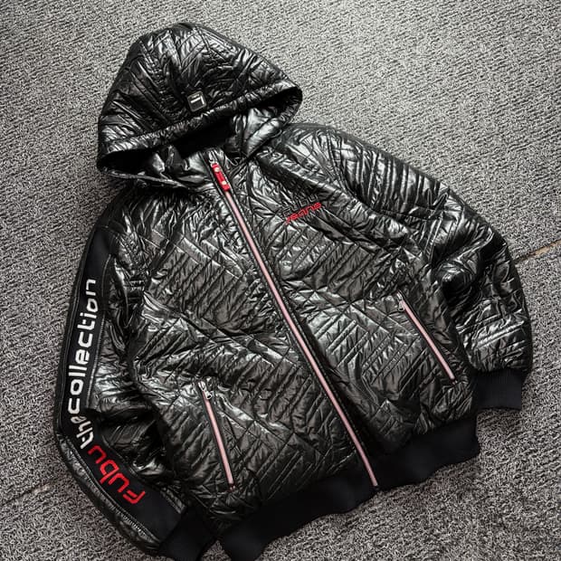 푸부 올드스쿨 퀼티드 경량 후드 패딩 2663