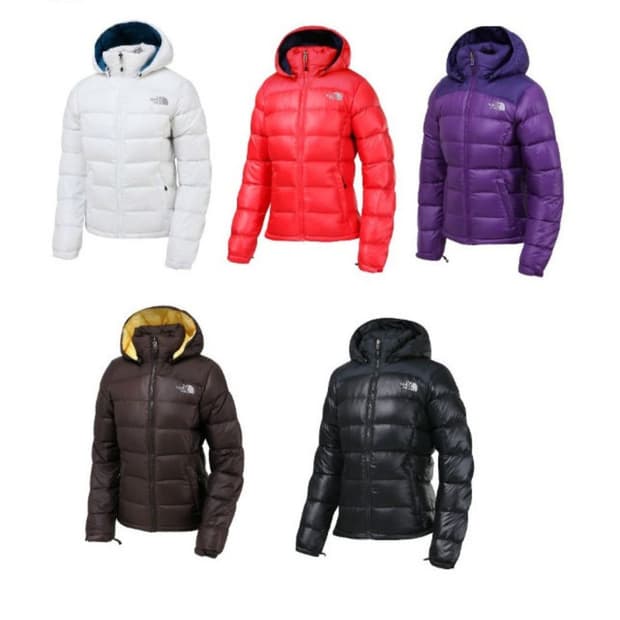 여성 M (85) 노스페이스 눕시 2 구스다운 후드 패딩 점퍼 브라운