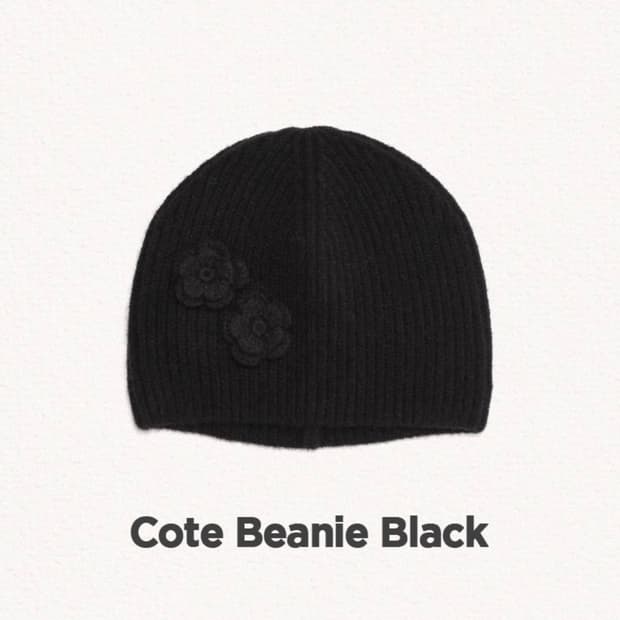 Cote beanie_니트 코사지 플라워 비니