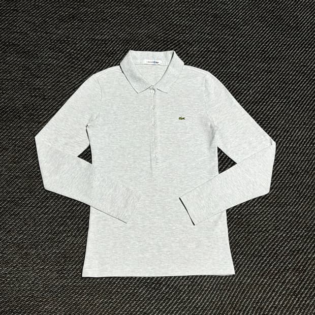 [S] Lacoste 라코스테 우먼즈 라이트그레이 긴팔 카라티