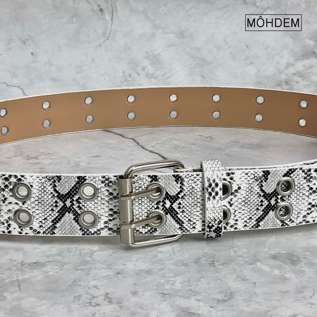 [Unisex] 뱀피 아일렛 파이톤 벨트