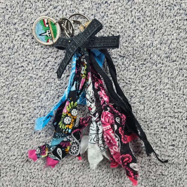 핸드메이드 커스텀 패치 반다나 카라비너 키링 ( OS ) / 10681