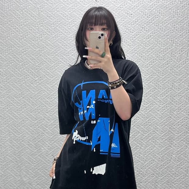 노메뉴얼 빈티지 스트릿 펑크 그래픽 반팔티 XL C11383