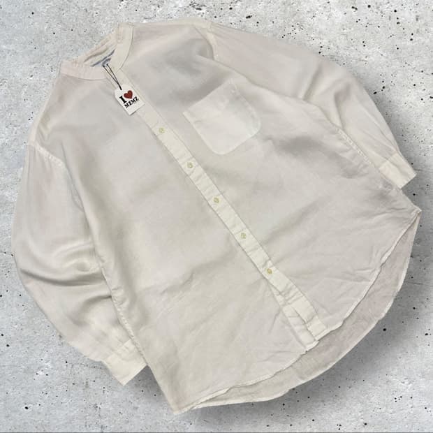 [L] 브룩스브라더스 린넨 긴팔 셔츠 화이트 A587