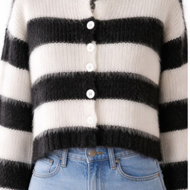 단가라 크롭가디건  55-77