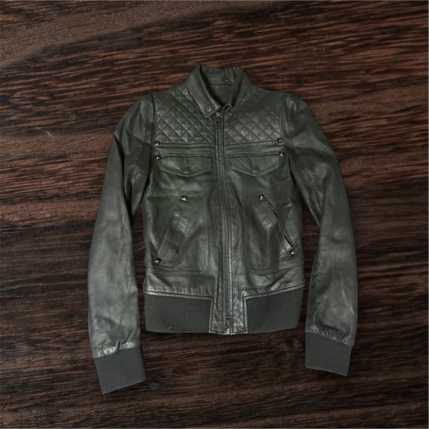 SYSTEM 고트스킨 스터드 레더자켓