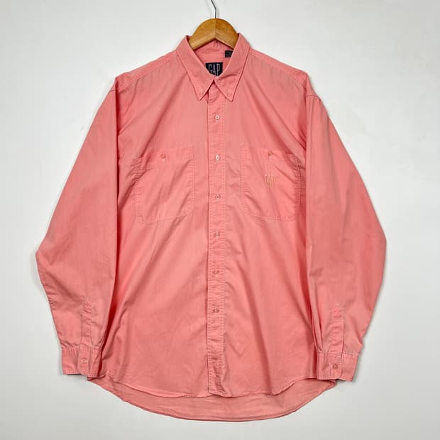 1990s GAP 올드 갭 핑크 솔리드 셔츠