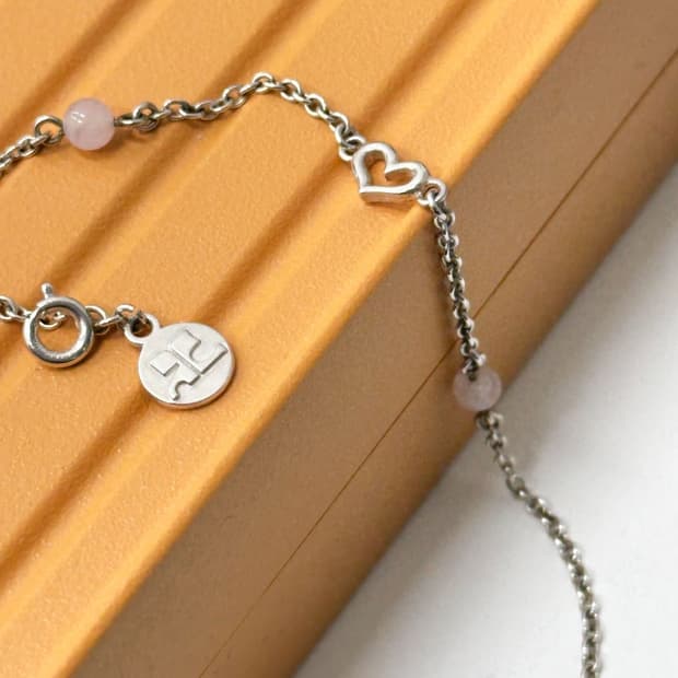 courreges / 꾸레쥬 실버925 하트 펜던트 팔찌 