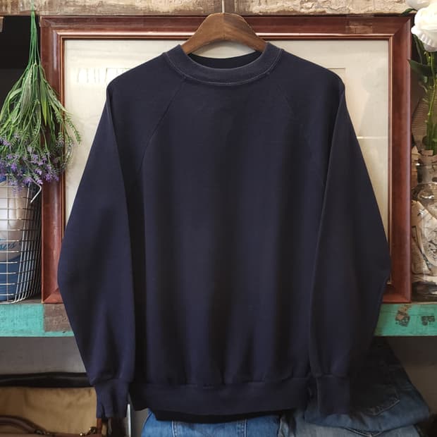 90s 빈티지 스웻셔츠 플레인 스웻셔츠 블루 그레이 M