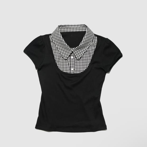 인앤양인하모니 Mix knit top, black