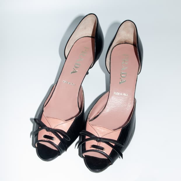 Ribbon Peep-toe Pumps