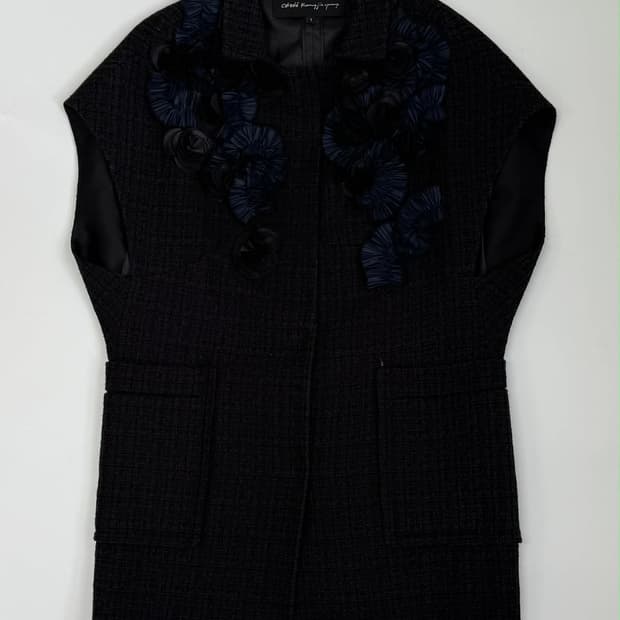 [55] 오브제 한섬 강진영 플라워 아플리케 트위드 롱 베스트