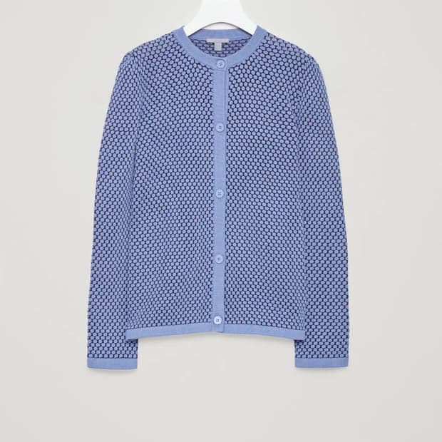 COS 스트럭쳐 슬리브 패턴 가디건