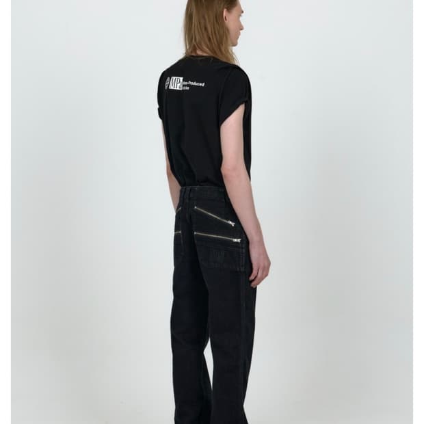 플라스틱 프로덕트 SPLIT POCKET PANTS (BLACK) M