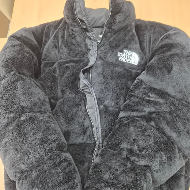 눕시 벨루어 블랙 패딩 L