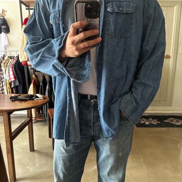 Wrangler 데님 워크 셔츠