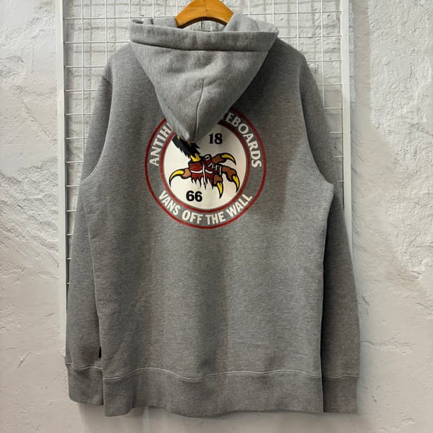 반스 안티 히어로 빅 로고 그레이 후드집업 M