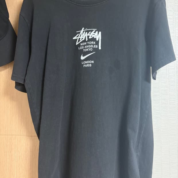 스투시 나이키 콜라보 블랙 반팔 티셔츠