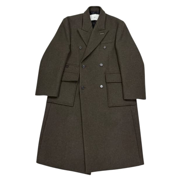 lEY 이에이 로이 더블 브레스트 롱코트 다크 브라운 M