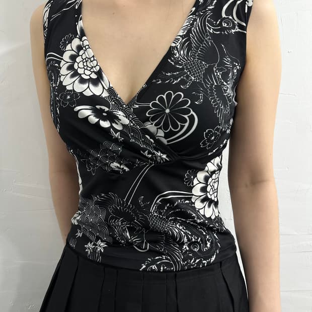jenette orienral wrap sleeveless