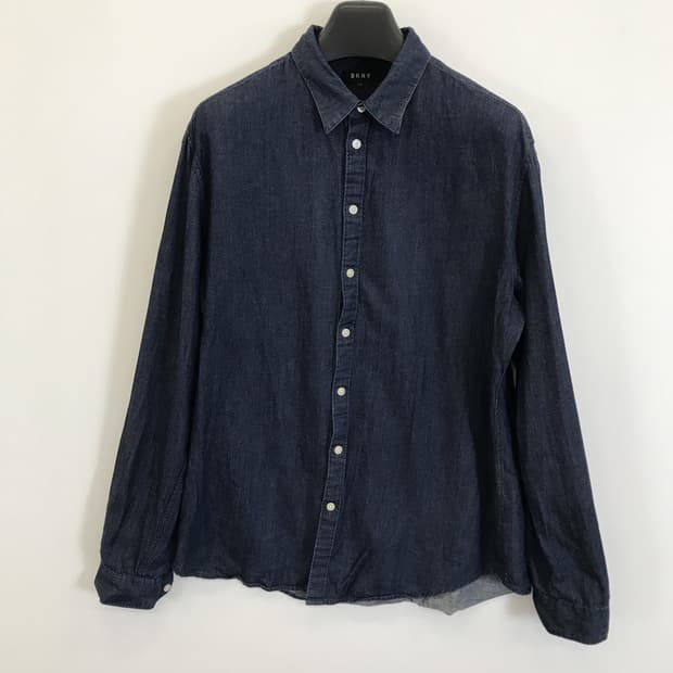 DKNY 진청 인디고 린넨혼방 데님셔츠 [M]