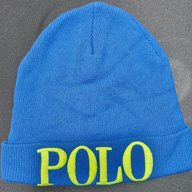 폴로 블루 비니 모자