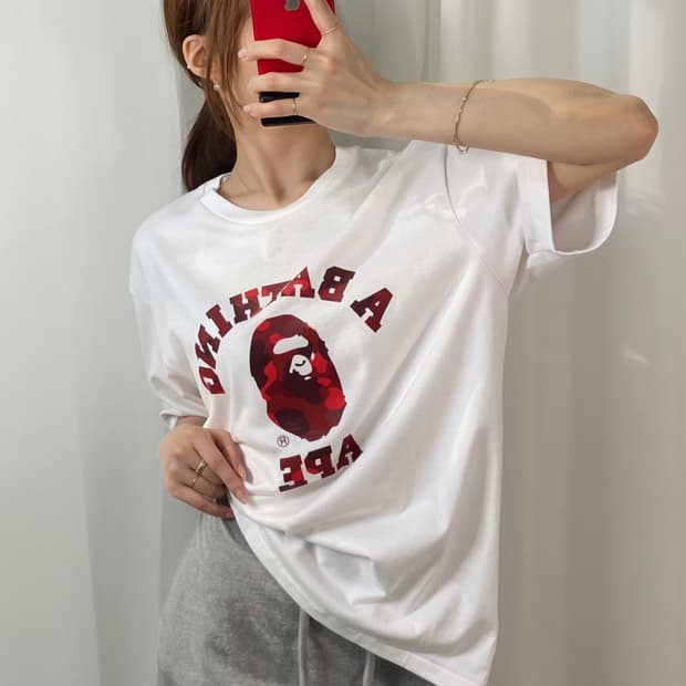 베이프 빅로고 화이트 티