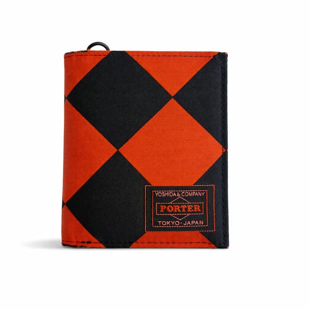 요시다 포터 다이아몬드 체크 패턴 카드 지갑
