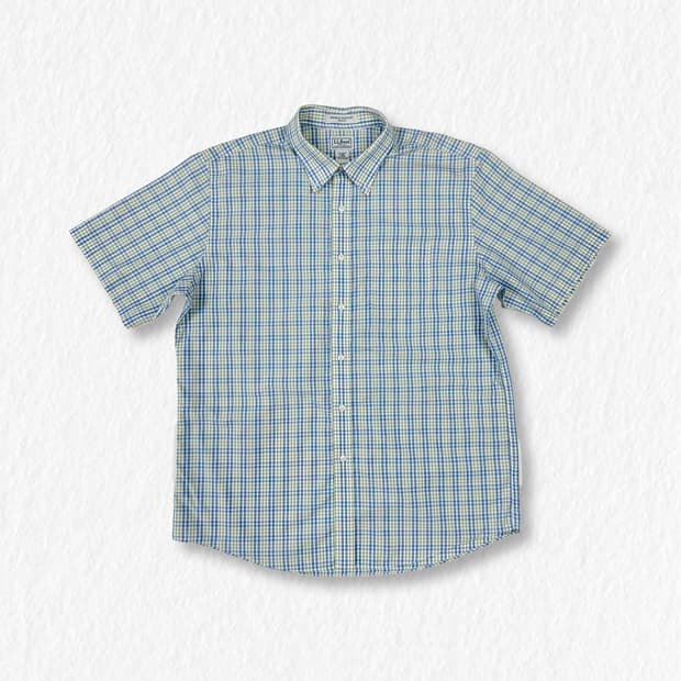LLBEAN 엘엘빈 체크셔츠 블루그린