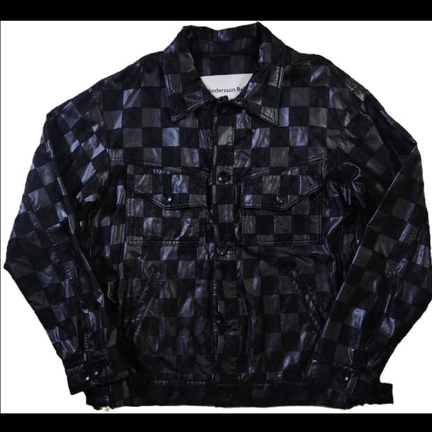 앤더슨벨 체커보드 트러커자켓