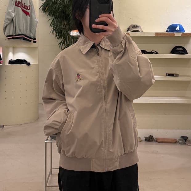 00s 타미힐피거 월계로고 트윌 코튼 해링턴 자켓 U44